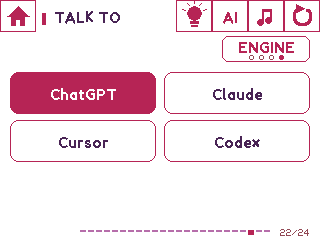 Orbit device UI: AI engine picker