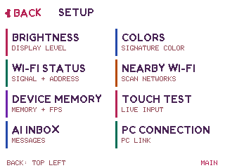 Orbit device UI: Setup