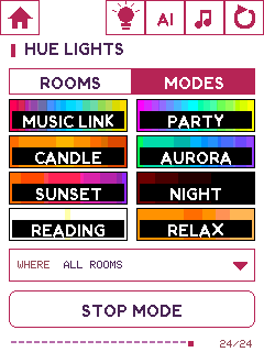 Orbit device UI: Hue modes