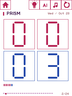 Orbit device UI: Prism clock