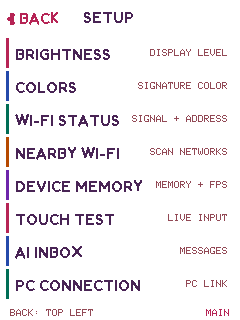 Orbit device UI: Setup