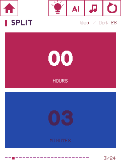 Orbit device UI: Split Clock