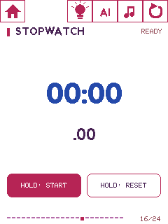 Orbit device UI: Stopwatch